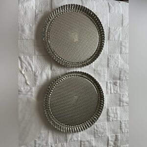 Vintage Metal Pampered Chef Flan Pan Set of 2 10inch diameter